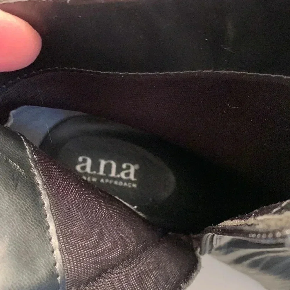 a.n.a  9W black leather ankle boots - Picture 5 of 7
